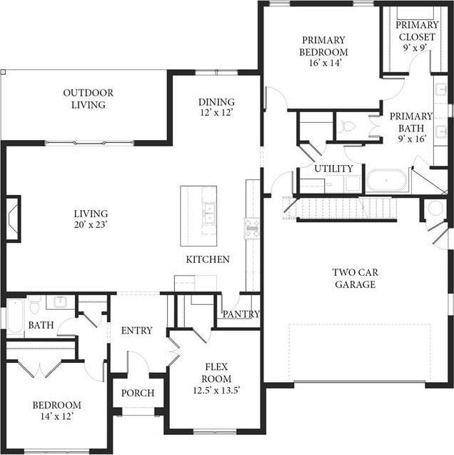16413 Burgundy E Dr, Edmond, OK 73013 - property floor plan