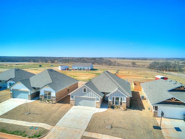 aerial view featuring a rural view