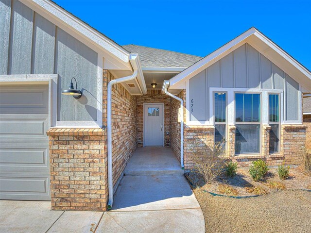 entrance to property with a garage