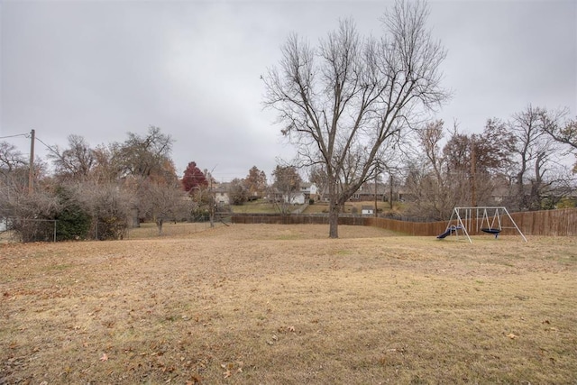 view of yard with a playground