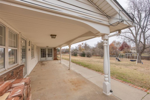 view of patio / terrace with a playground