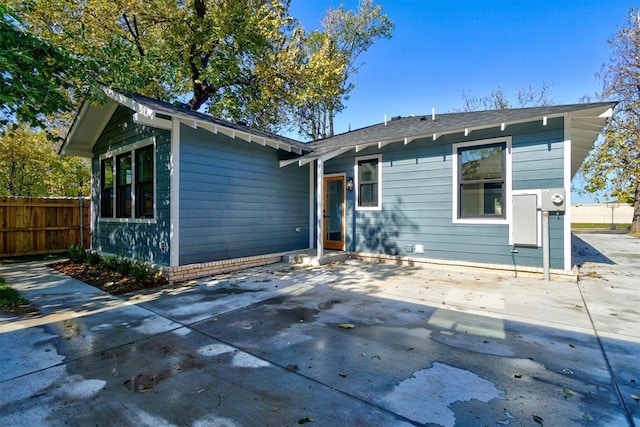 back of house with a patio area