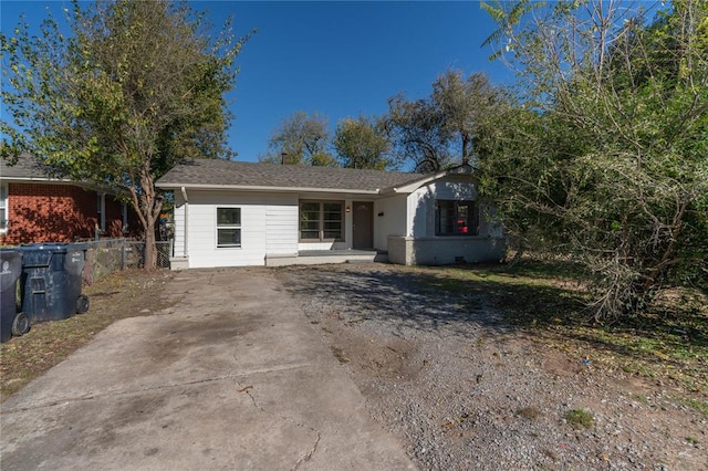 view of single story home