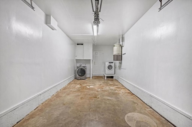 basement with washer / clothes dryer