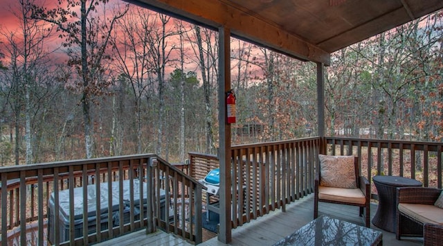 view of deck at dusk