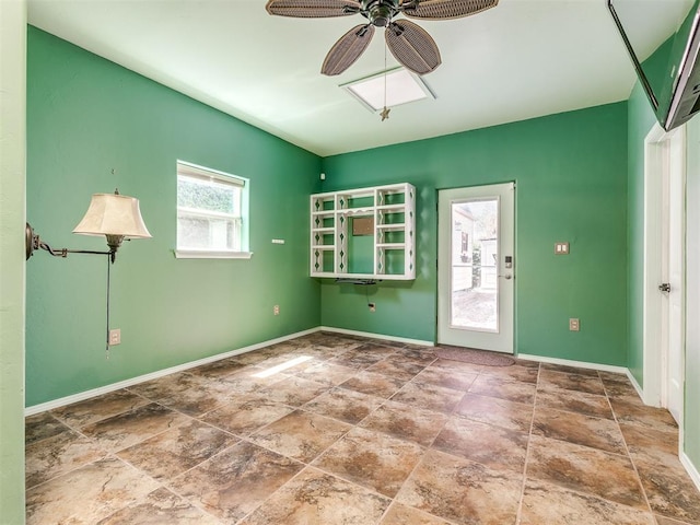 spare room featuring ceiling fan