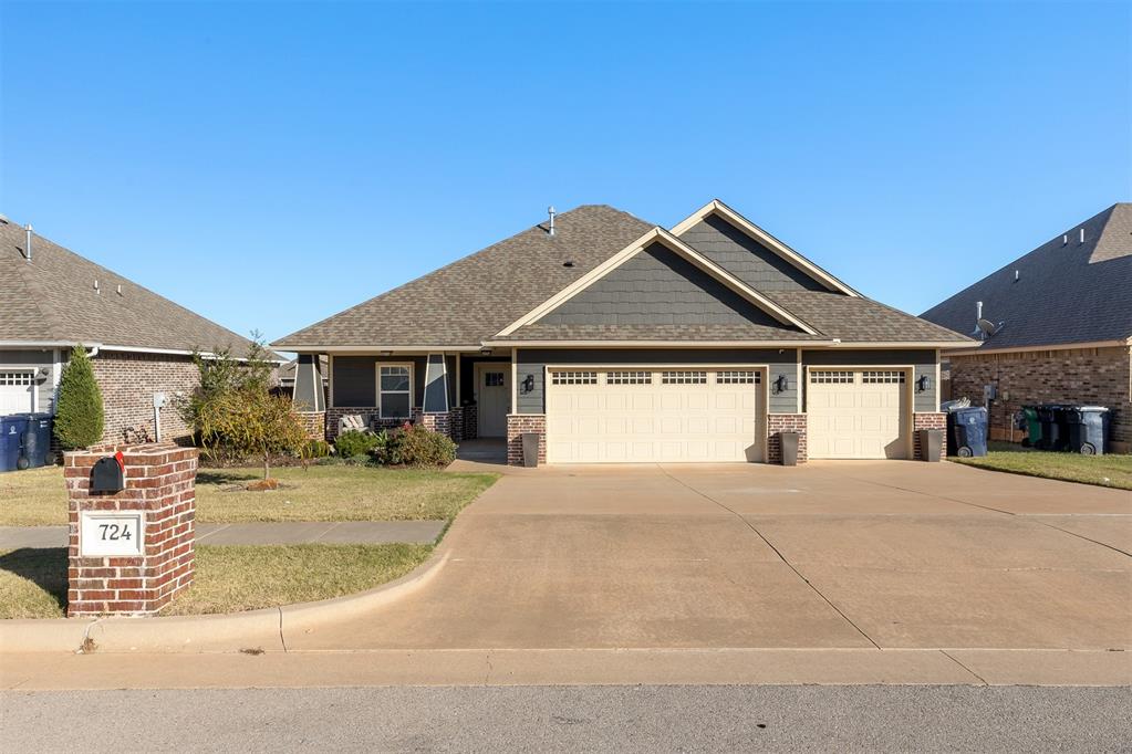 craftsman inspired home with a garage