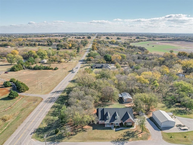 drone / aerial view with a rural view