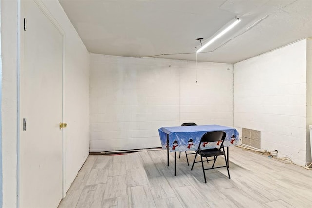 interior space featuring light wood-type flooring