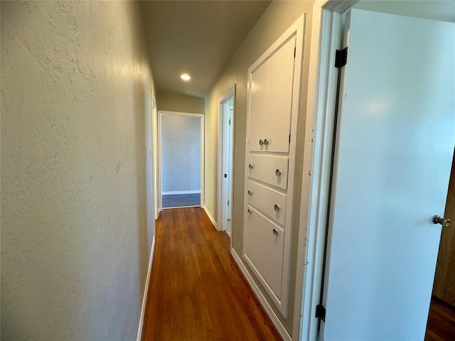 hall featuring dark hardwood / wood-style floors