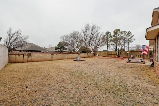 view of yard featuring a patio