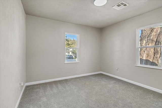 view of carpeted spare room