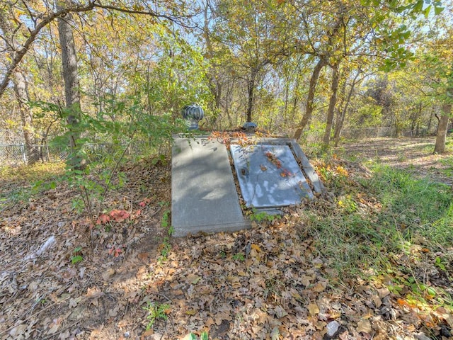 view of storm shelter