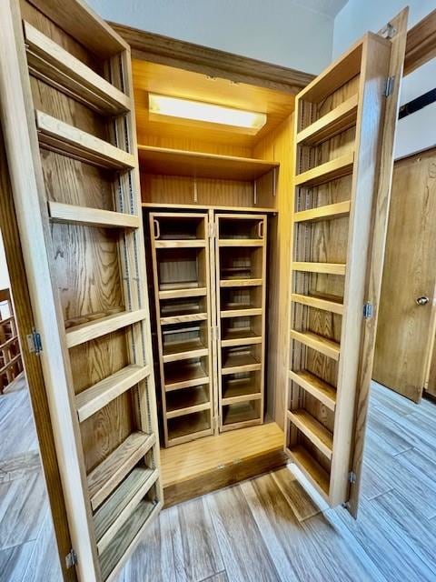 spacious closet featuring light wood-type flooring