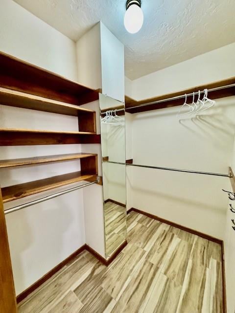 walk in closet featuring light hardwood / wood-style floors