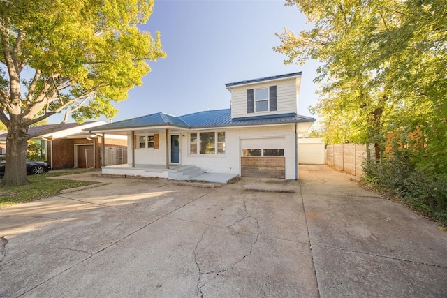 view of front of house with a garage