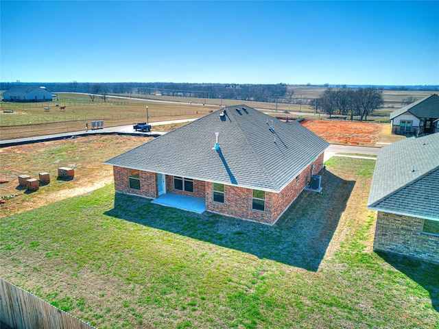 drone / aerial view with a rural view