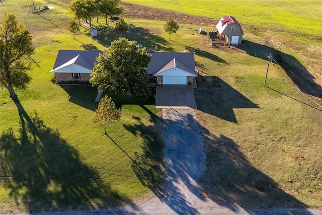 aerial view featuring a rural view