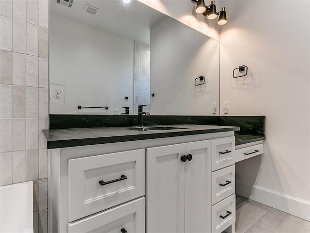 bathroom featuring vanity and tile patterned floors