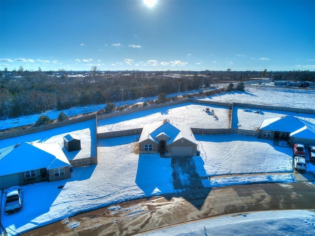 view of snow covered pool