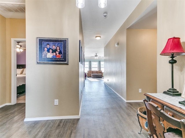 hallway featuring light hardwood / wood-style floors