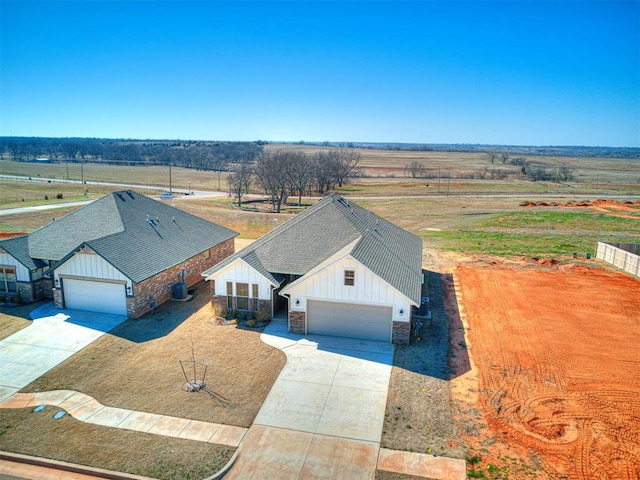 aerial view with a rural view