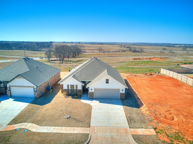 aerial view featuring a rural view