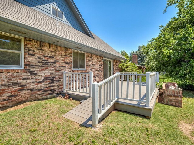 6404 Westway, Oklahoma City, OK 73142 - wooden deck with a yard