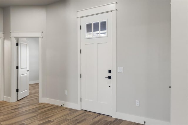 entryway featuring hardwood / wood-style flooring