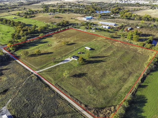 aerial view featuring a rural view