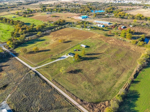 drone / aerial view with a rural view