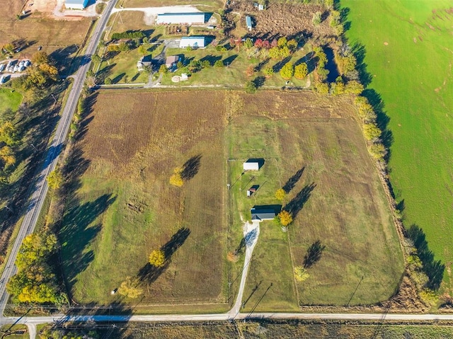 drone / aerial view with a rural view