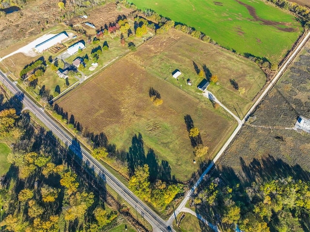 bird's eye view with a rural view