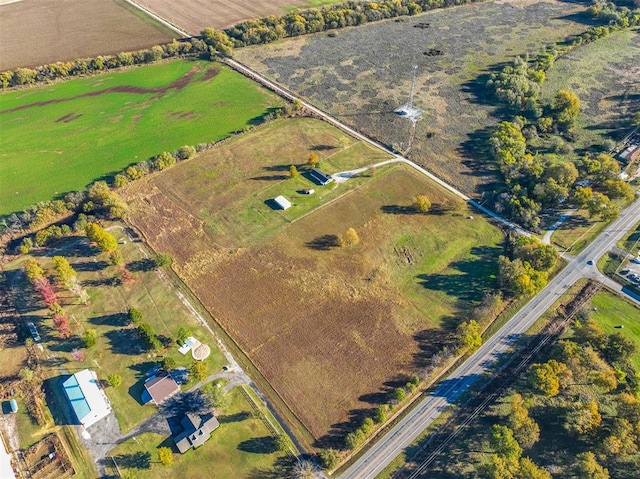 bird's eye view with a rural view