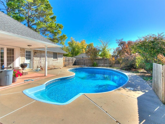 view of pool with a patio area