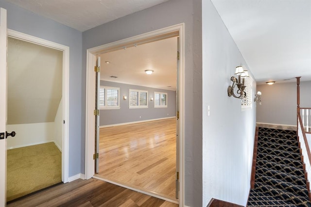 hallway featuring hardwood / wood-style floors