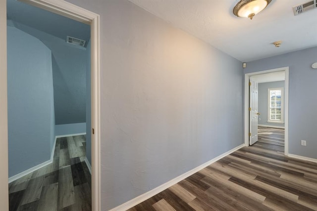 hall featuring dark hardwood / wood-style flooring