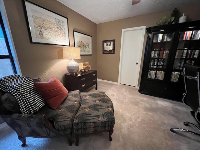 interior space with a textured ceiling