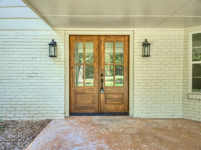 property entrance with french doors