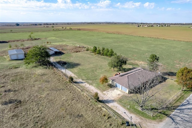 aerial view featuring a rural view