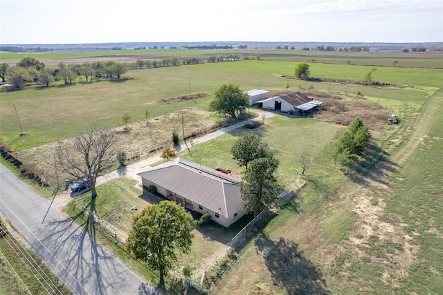 drone / aerial view with a rural view