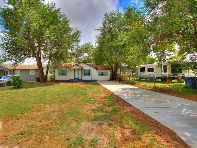 view of front of home with a front yard