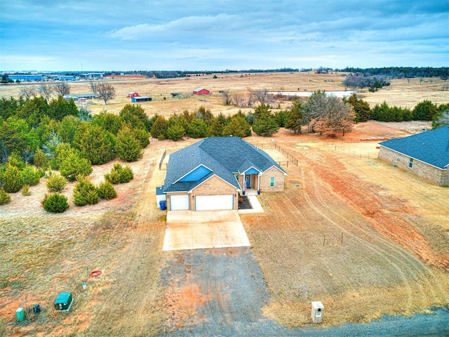 drone / aerial view featuring a rural view