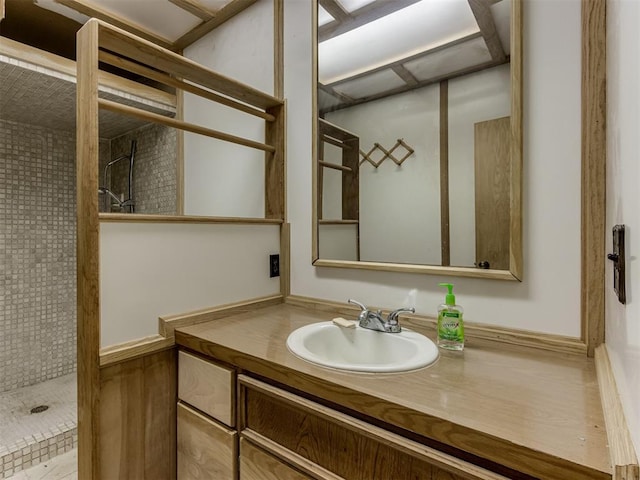 1501 S Avery Ave, Midwest City, OK 73130 - full bathroom with vanity and a tile shower