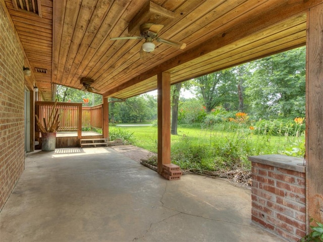 1501 S Avery Ave, Midwest City, OK 73130 - view of patio / terrace with ceiling fan