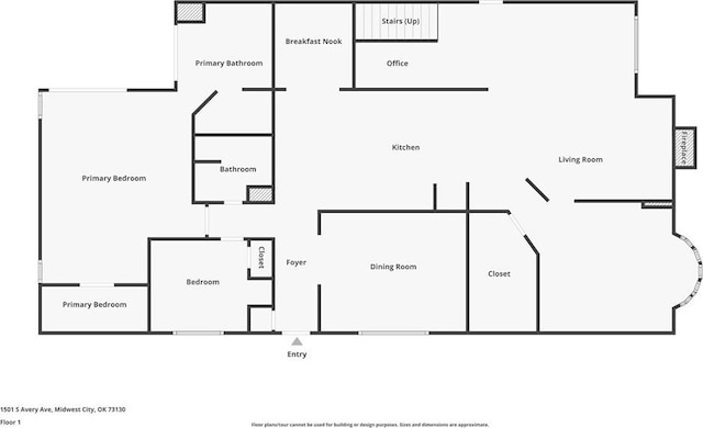 1501 S Avery Ave, Midwest City, OK 73130 - view of home floor plan