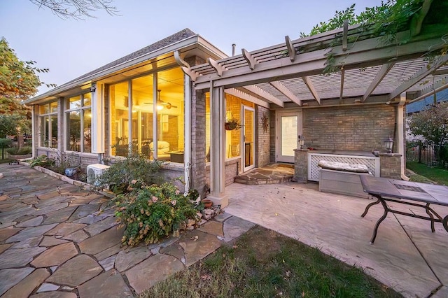 view of patio / terrace with a pergola