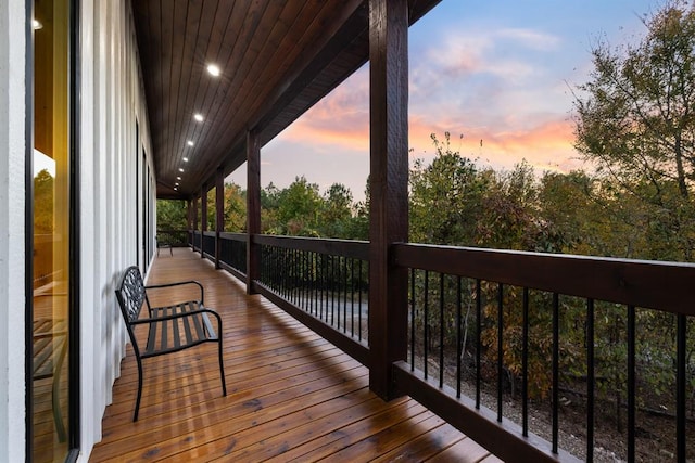 view of deck at dusk