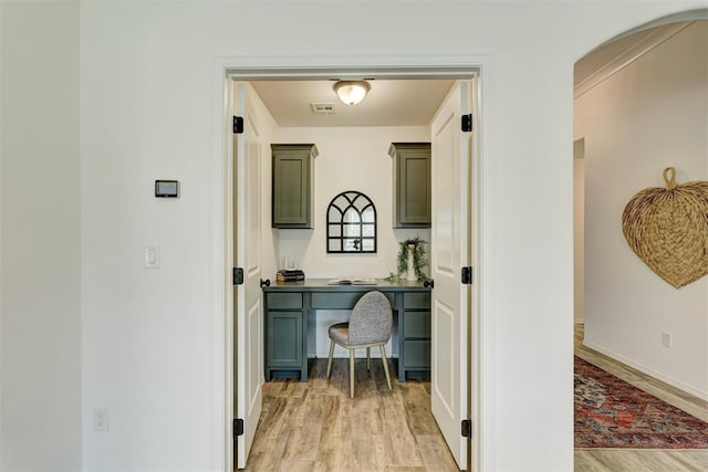 hallway featuring light hardwood / wood-style floors