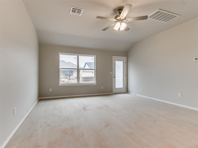 unfurnished room with visible vents and baseboards